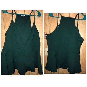 Charlotte Russe- green peplum top- Size 2X